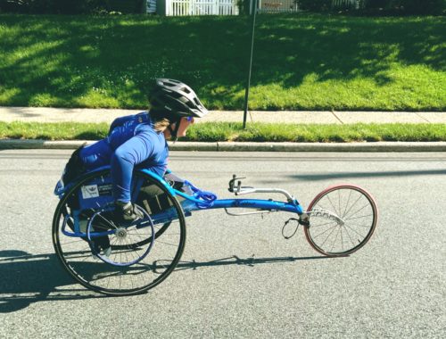 Elite age group wheelchair racer Sandy Dailey shows us that true strength comes from within.